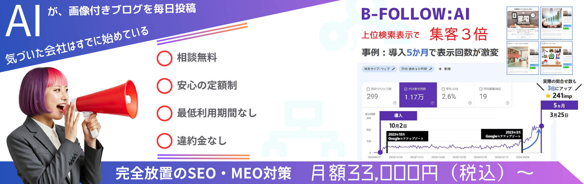 AI画像付ブログ自動投稿SEO＆MEO対策サービス